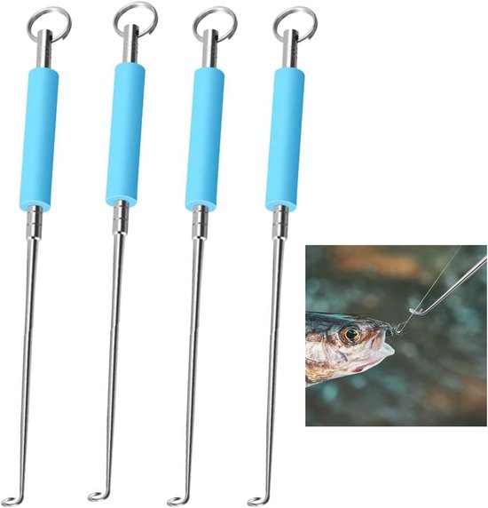 SnelShoppen - 4pcs RVS Vissershaak Verwijderaar - Snelle Haakontkoppel Tool - Visaccessoires voor Makkelijke en Veilige Haak Verwijdering - Ideaal voo