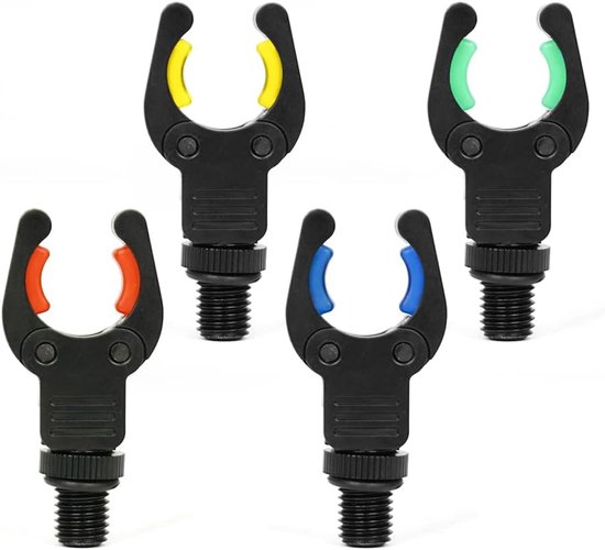 SnelShoppen - 4x Carp Rod Rest - Universele Hengelsteun voor Rod Pod - Kleurset Rood, Geel, Blauw, Groen - Perfect voor Karpervissen en Buitenactivite