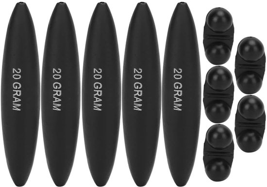 SnelShoppen - 5-Delige Drijvende Klassieke Vissersfloat, Draagbare EVA Meerval Floats met Bel, Hoogwaardige Zwarte Vissersaccessoires (20g) voor Alle
