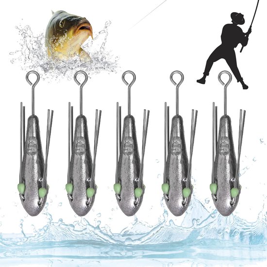SnelShoppen - 5 stuks visserslood 78 g - perenvorm met vier poten voor zeevissen en buitensport | Visserslood Surfcasting Vissenaccessoires voor Zee e