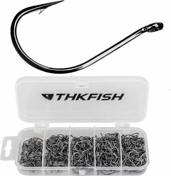 SnelShoppen - 500 Stuks Vishaken Set - Offset Wormhaken voor Dropshot Vissen - Diverse Maten #3 t/m #2/0 - Ideaal voor Walvissen en Meer