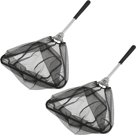 SnelShoppen - 50cm 2pcs Vouwbare Telescopische Landing Net - Draagbare Ondersteek voor Buitenvisserij - Robuust Aluminium, Stabiele Netten, Ideaal voo