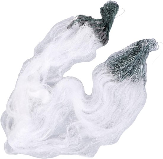 SnelShoppen - 50m Lange 1.5m Hoog 3 Laags Zware Vissersnet met Drijvers - Handgemaakt Nylon Vissersaccessoires voor Bait Fishing