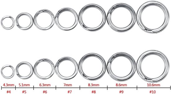 SnelShoppen - 50Pcs/100Pcs Vis Splitringen, Roestvrij Staal Verbindingsringen voor Vissen, Dubbele Cirkel Split Ring voor Hengelsport en Sleutelhanger
