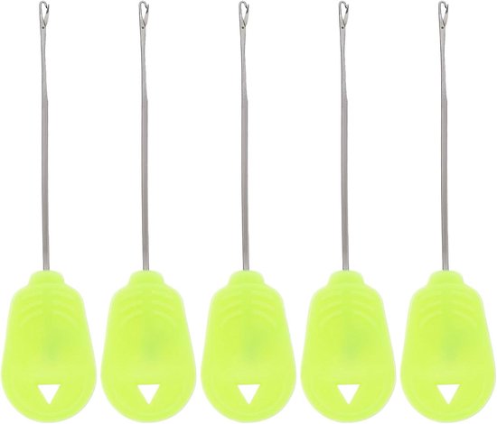 SnelShoppen - 5pcs 9cm Hengelsport Aasnaalden - Bait Rigs Tool voor Karpervissen - Ergonomisch Geel Handvat - Ideaal voor Aas en Lures