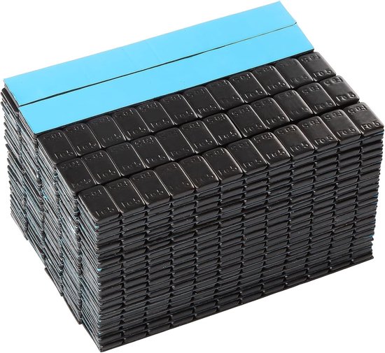 SnelShoppen - 6 kg Adhesive Weights, 100 Stuks Stalen Gewichten, Zwart, 5 g x 12 voor Aluminium Velgen, Gegalvaniseerd en Kunststof Gecoat van Snelshoppen