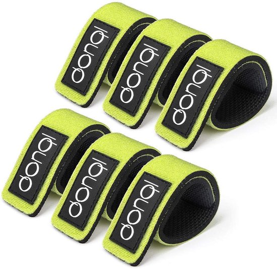 SnelShoppen - 6 Stuks Hengel Bandjes Riemen Ties - Stretchy Magic Aas Casting Spinning Rod Houders - Duurzaam Nylon en Elastisch Rubber - 25 x 3,5 cm