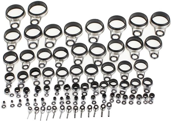 SnelShoppen - 78x Visspullen Gids Ring Punt Telescopische Hengel Oog Ring Voor Rock Vissen Hengel DIY, Hoge Kwaliteit, Duurzaam, Ceramisch, Repareren