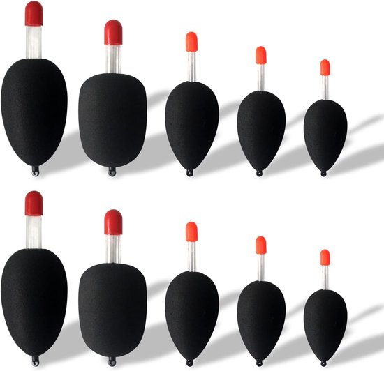 SnelShoppen - 8-16pcs Multifunctionele Vissers Floats - Wit, Zwart, Rood, Geel - EVA Schuim Belly Float voor Vissen - 50g, 40g, 30g, 15g - Perfect voo van Snelshoppen
