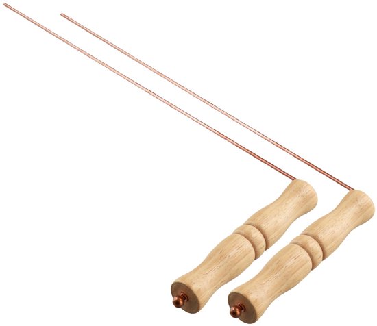 SnelShoppen - Aboiledy Koperen hengel set als waarzeggergereedschap - Wenshengels met Natuurlijke Houten Handgrepen voor Feesten, Tuin, Kinderen en Cr