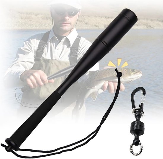 SnelShoppen - Aluminium Fish Killer, Vis Doder met Non-Slip Handgreep, Handriem, Compact en Sterk, Ideaal voor Recreatief Vissen, Vissers Accessoires