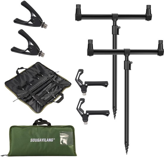 SnelShoppen - Aluminiumlegering Feeder Hengel Pod Set voor Karpervissen - Verstelbare Hengelhouder voor Outdoor Feedervissen - Duurzaam en Lichtgewich