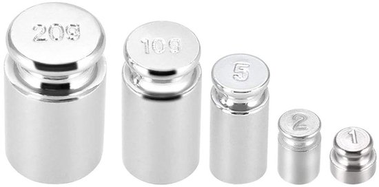 SnelShoppen - Calibration Weight Set 1g 2g 5g 10g 20g - Stalen Kalibratie Gewichten voor Nauwkeurige Metingen - Corrosiebestendig en Duurzaam