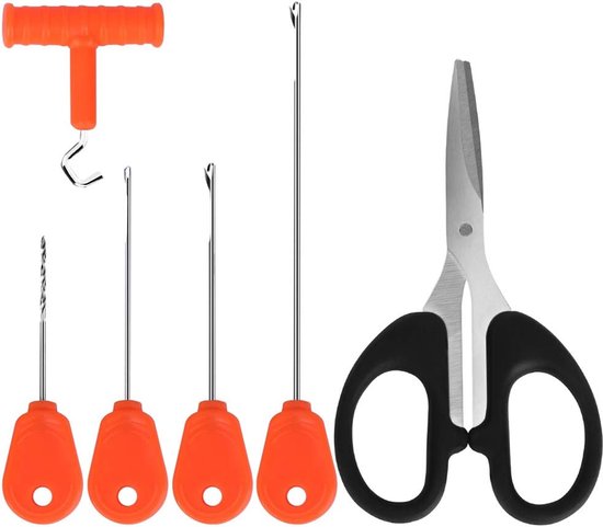 SnelShoppen - Carp Fishing Tool Kit 6-in-1 Vissersgereedschap - Haak, Boor, Knoptrekker, Vissnoer Schaar - Duurzaam en Krachtig voor Lure Drilling Mac