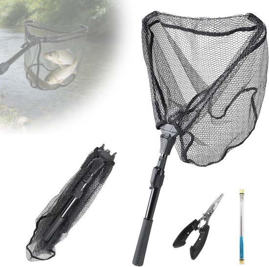 SnelShoppen - CPROSP Landing Net Set met Haakverwijderaar en Vissers Tang - Complete Visuitrusting voor Vissen, Onthaken en Vriendelijk Loslaten van V