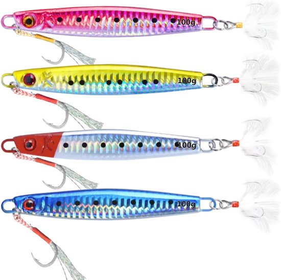 SnelShoppen - Diepzeeduikende Loodjes WASAGA 4pcs 60g/80g/100g/120g/150g/180g Hardmetaal Vissersaas voor Tonijn Zalm Grouper en Jigging Aas