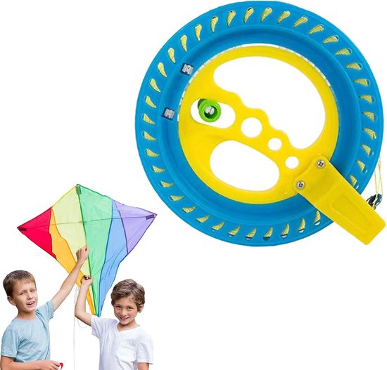 SnelShoppen - Drachenlijn Spool Set 150m - Sterke ABS Plastic Drachenlijn Reel voor Kites - Ergonomische Drachenrol voor Kinderen en Buitenactiviteite