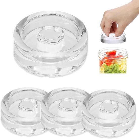 SnelShoppen - Fermentatie Gewichten, 4 Stuks Glas Gewichten voor Fermentatie, Ø 7cm, Kimchi Fermentatie Gewicht voor Wecken en Inleggen, Keuken Access