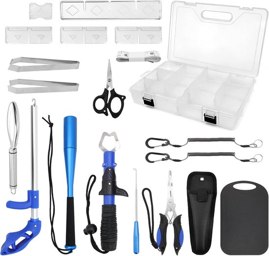 SnelShoppen - Fishing Accessory Set met Fish Killer, Scharen, Haakverwijderaar, Tangen, Lanyards, Vissen, Visweegschaal, Vis Tangen en Meetlint Snijpl