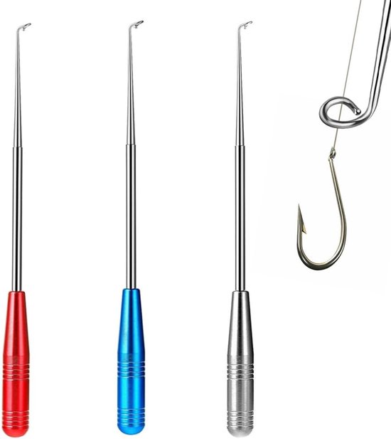 SnelShoppen - Fishing Hook Out 2024 Verbeterde Vissenshaak Verwijderaar Set van 3 Stuks RVS Haakverwijderaar voor Kleine en Grote Vissen, Handvat van