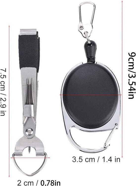 SnelShoppen - Fishing Line Pliers Wire Cutter met Zinger Roller, Snelle Knoop Gereedschap voor Vissen, RVS Snijbladen, Rubber Handvat, Compact en Lich