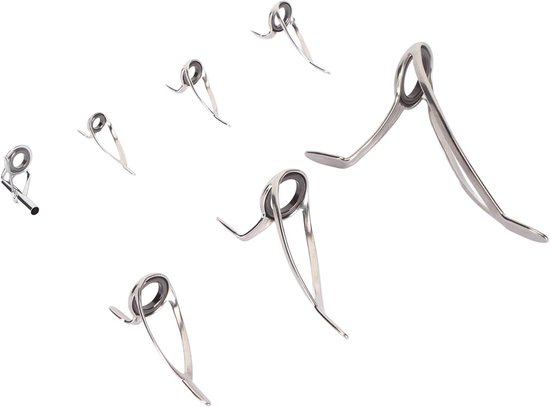 SnelShoppen - Hengel Tip Guides - Stalen Keramische Gidsen Ringen - 7 Maten - Dubbele Benen - Voor Zoetwater en Zoutwater Vissen