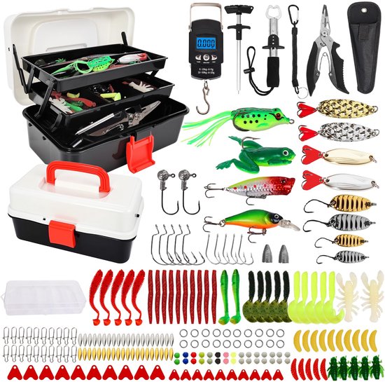 SnelShoppen - Hengelset 213-delig voor Beginners en Experts, Complete Hengelset met Draagbare Doos, Ideaal voor Baars, Bluegill en Snoek, Visspullen,