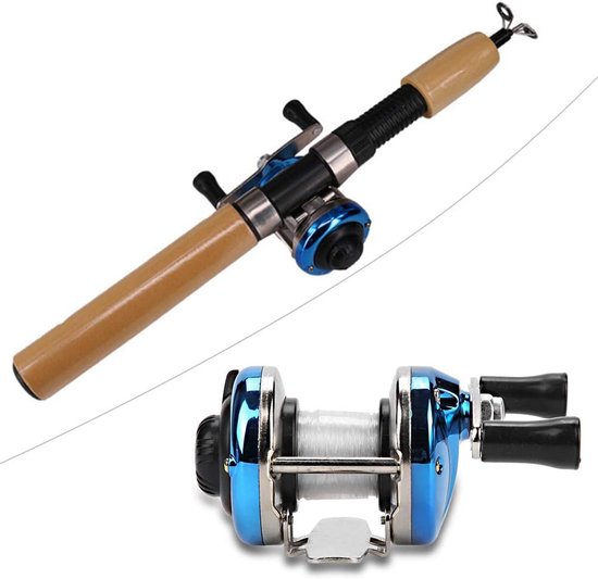 SnelShoppen - Hoge Sterkte Gooi Reel, Draai Vis Reel, Lichtgewicht en Draagbaar voor IJsvisserij, Boot Vissen en Buitenactiviteiten (blauw, 12)