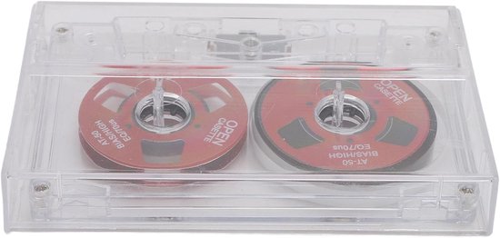 SnelShoppen - Lege Cassetteband, 50 Minuten Normale Bias Reel-to-Reel Geluidsopname Tape, Draagbaar in Transparante Doos met Papier, Muziekopname voor
