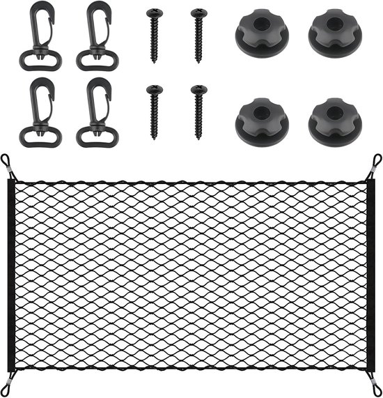 SnelShoppen - Luggage Net - Elastisch Boot Net 140 x 100 cm - Organiser voor Auto, Motorhome en Boot - Hoogwaardige Nylon en Rubber - Ideaal voor Vaka
