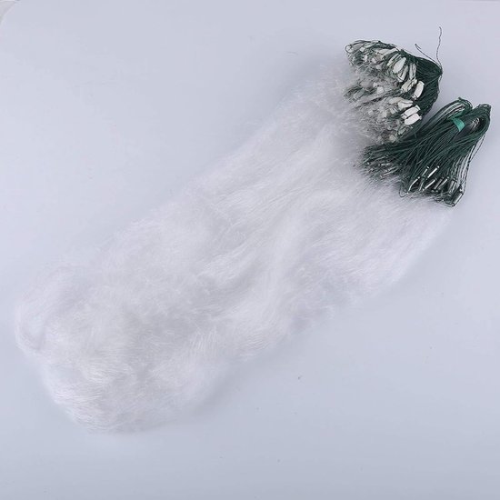 SnelShoppen - Nylon Monofilament Gill Net Vissen met Float Voor Zoutwater - Duurzaam Vissnet voor Bait Trap (3 Fingers)