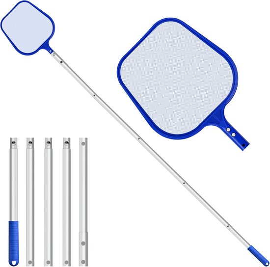 SnelShoppen - Pool Landing Net 204 cm - Telescopische Aluminium Hengel met Fijn Gaas voor Vijvers, Zwembaden, Spa's en Whirlpool - Ideaal voor Algen V