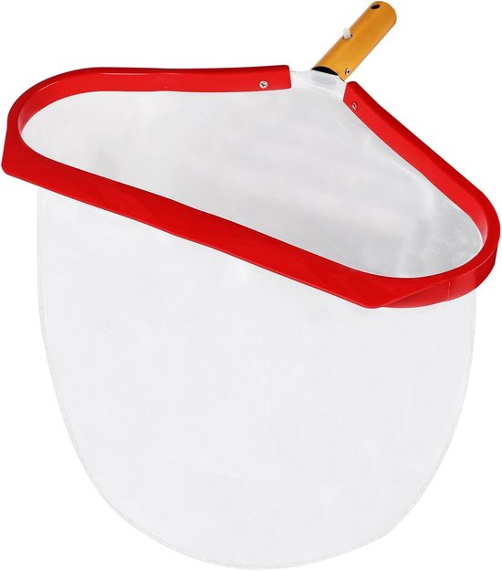 SnelShoppen - Pool Landing Net, Fijnmazig Vijvernet voor Algen, Pool Skimmer met Rood Aluminium Frame, Ideaal voor Vijver, Zwembad en Waterpark Schoon