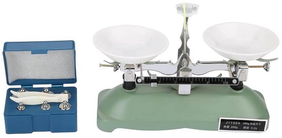 SnelShoppen - Precisieweegschaal 200g/0.3g met Gewichten 5g 10g 20g 50g 100g en Pincet - Onderwijs Hulpmiddel voor Chemie en Natuurkunde Laboratorium