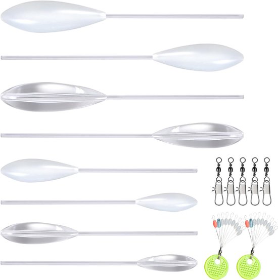 SnelShoppen - Sbirolino Forel Set 8 Stuks, 4 x Drijvende Sbirolino en 4 x Zinkende Sbirolino 8 g, 10 g, 15 g, 20 g, Inclusief Triple Wervelvis en Lijn