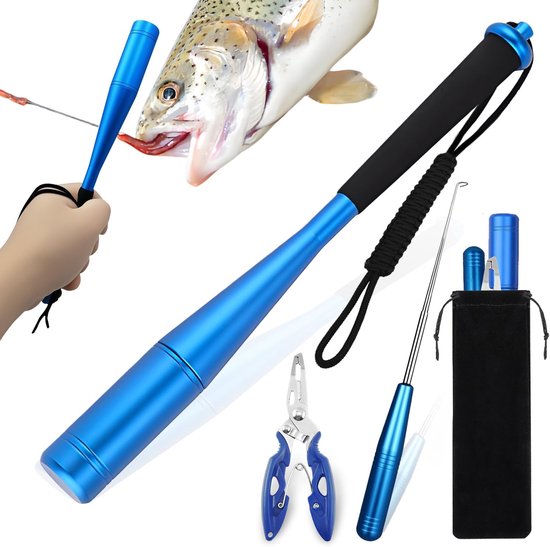 SnelShoppen - Set van 3 Vissers Gereedschap - Vissen Pliers, Haak Verwijderaar, Vis Doder - RVS, Aluminium - Perfect voor Sportvissen, Boot, Kamperen
