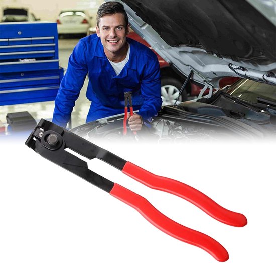 SnelShoppen - Slangenklem Pliers, Slangenklem Gereedschap met Rechte Neus, Pliers voor Draagbare Slangenklemmen (Rood)