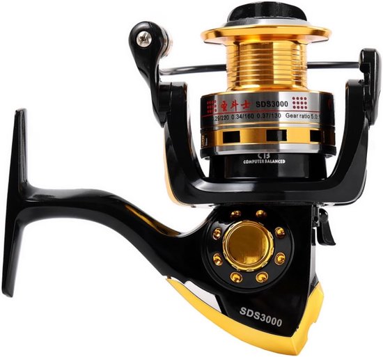 SnelShoppen - Spinning Fishing Reel voor Zoet- en Zoutwater 1000 2000 3000 4000 5000 6000 Serie Links/Rechts Verwisselbaar Lichtgewicht met 10 Bal Lag