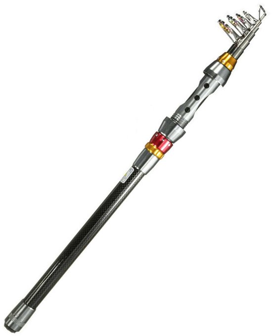 SnelShoppen - Telescopische Hengel 2,1m Carbon Hengels Ultralicht en Ultraflexibel voor Lange Worpen, Ideaal voor Reizen en Kamperen