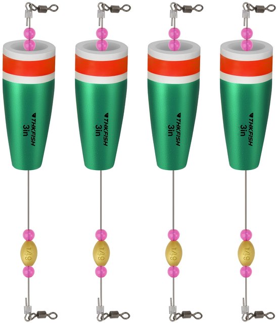 SnelShoppen - THKFISH Visdobbers dobbers voor vissen, knallende kurk forel vlotter rig gewogen popping dobbers kurk drijvers voor zout water - 4 STKS