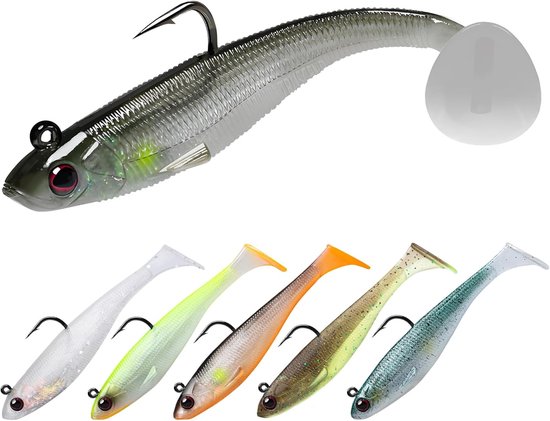 SnelShoppen - TRUSCEND Pre-Rigged Zacht Visaas - Revolutionair Kunstaas voor Familie Visserij, Aerodynamische Swimbait met Spinner voor Bas, Forel, Wa