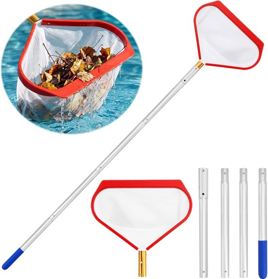 SnelShoppen - Vijver Schepnet Algenschepnet met Telescoopstang 1,4 m - Fijnmazig Aluminium - 40 cm Breed - Ideaal voor Vijver, Zwembad, Waterpark, Fon