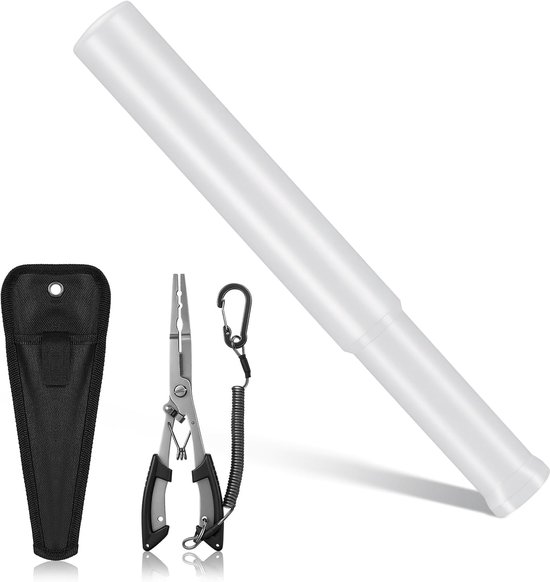 SnelShoppen - Visaccessoireset met roestvrijstalen vistang en antislip handgreep, visknuppel (37 mm), duurzaam visgereedschap voor zeevissen en rivier