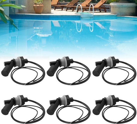 SnelShoppen - Waterniveau Sensor, Set van 6, Vloeistof Float Schakelaar, Waterniveau Sensor met Zijmontage, Horizontale Float Schakelaar voor Aquaria,