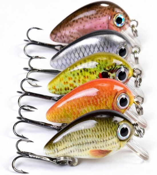 SnelShoppen - Wobbler Crankbait Lure Set 1.6g 2.5cm voor Roofvis - Ideaal voor Zander, Baars en Forel - Inclusief Bait Box