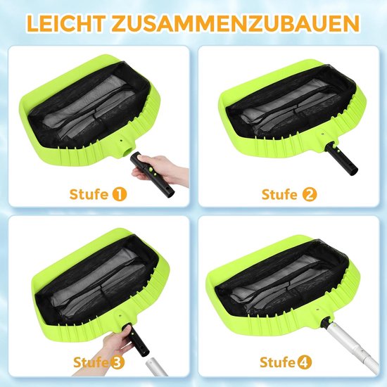 SnelShoppen - Zwembad Landing Net, Diepe Schepnet voor Bladeren, Groot Net zonder Telescoopstok, Stabiel en Efficiënt voor Onderwaterreiniging