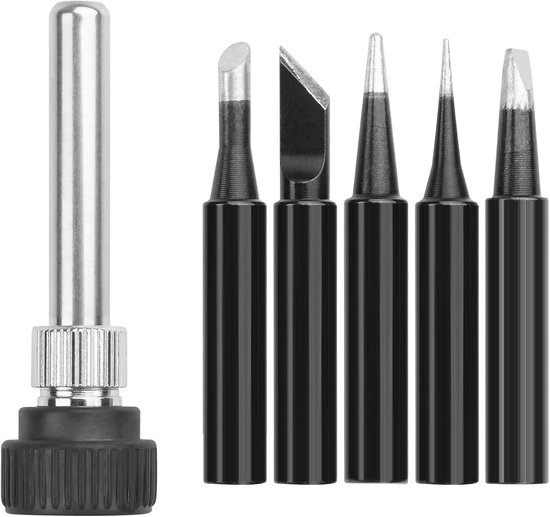 Solder Tip Set met Houder voor 936/937/FX-888D Solderstations, 3 Kleuren, Hoge Geleiding, Loodvrij en Duurzaam