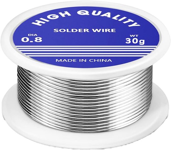Solderdraad 0.8 mm, 30 g, Loodvrij met Colofonium Kern, Ideaal voor Reparatie en DIY van Elektronische Componenten en Elektrische Verbindingen