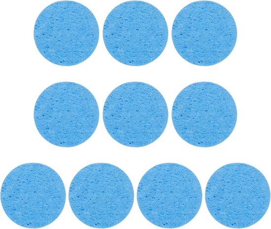 Solderdraad en Reinigingspons, 10 Stuks, 1,97 Inch, Vervangingspons voor Hoge Temperatuur, Ideaal voor het Schoonmaken van Loodpunttips, Blauw