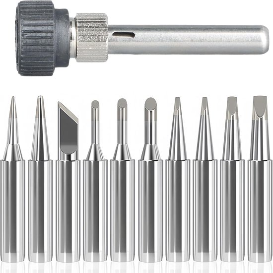 Soldering Tips voor Loodvrije Soldering Iron, Geschikt voor Soldering Stations, Set van 10 Stuks met Soldering Cup en 900 m Tips